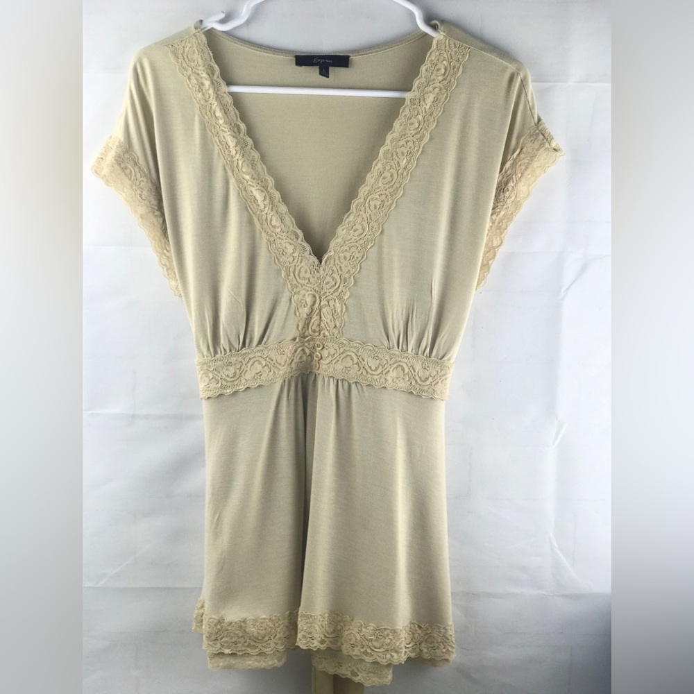 Express womens top blouse flutter sleeve-Large